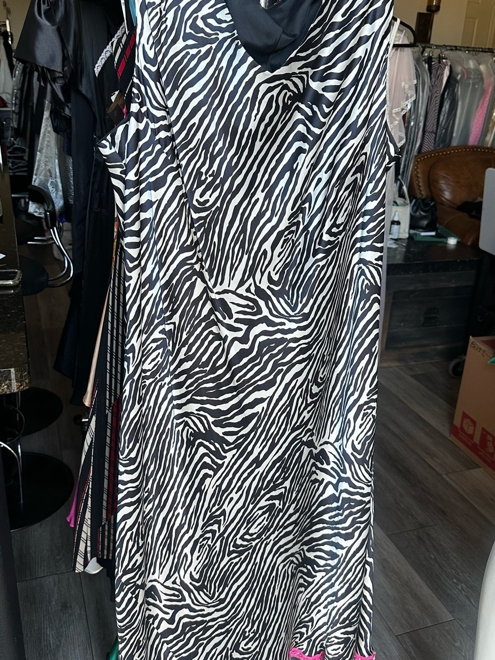 Zebra Print Silk Dress